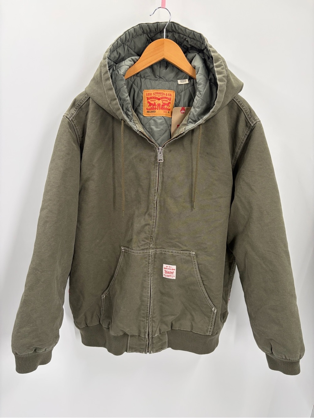 Levi's Workwear Potrero Hooded Jacket Olive Green NWT XL